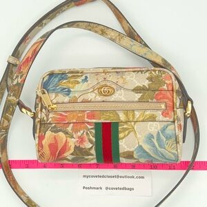 Pristine Gucci GG Supreme Flora Mini Ophidia Bag w/Dust Bag and Entrupy COA